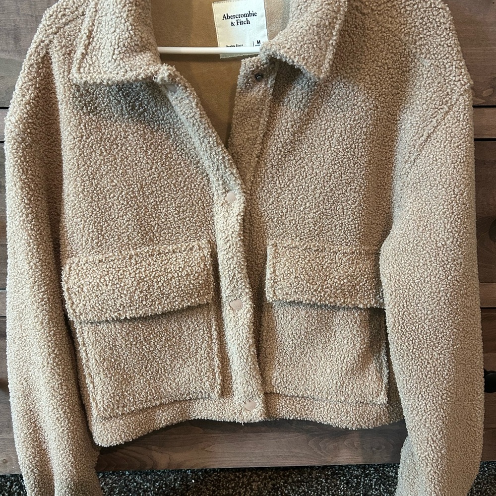 Abercrombie & Fitch Tan Sherpa Jacket